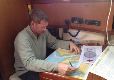One of our students preparing a passage plan
